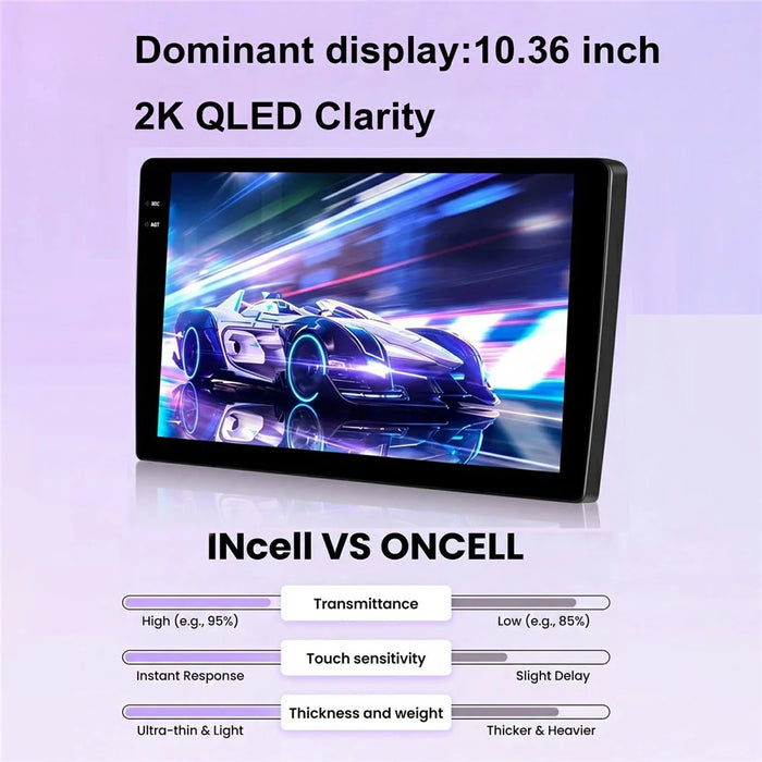 R915C 8+128GB 10.36 Inch 2K QLED Android 15 Wireless CarPlay GPS Car Stereo with 360 Degree Panoramic Camera - Black - 2
