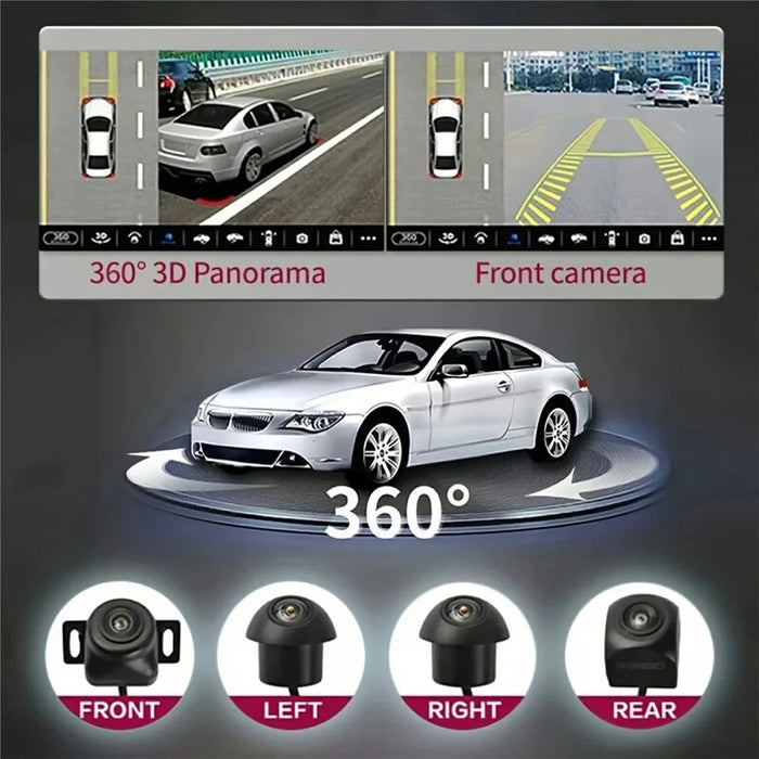 R915C 8+128GB 10.36 Inch 2K QLED Android 15 Wireless CarPlay GPS Car Stereo with 360 Degree Panoramic Camera - Black - 4