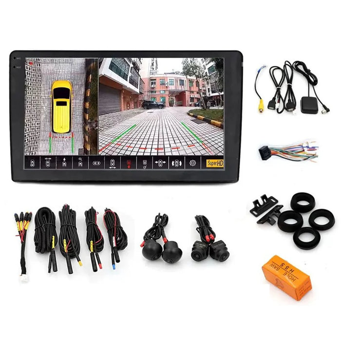 R916C 8+256GB 10.36 inch 2K QLED Android 15 Wireless CarPlay GPS Car Stereo with 360 Degree Panoramic Camera - Black - 1