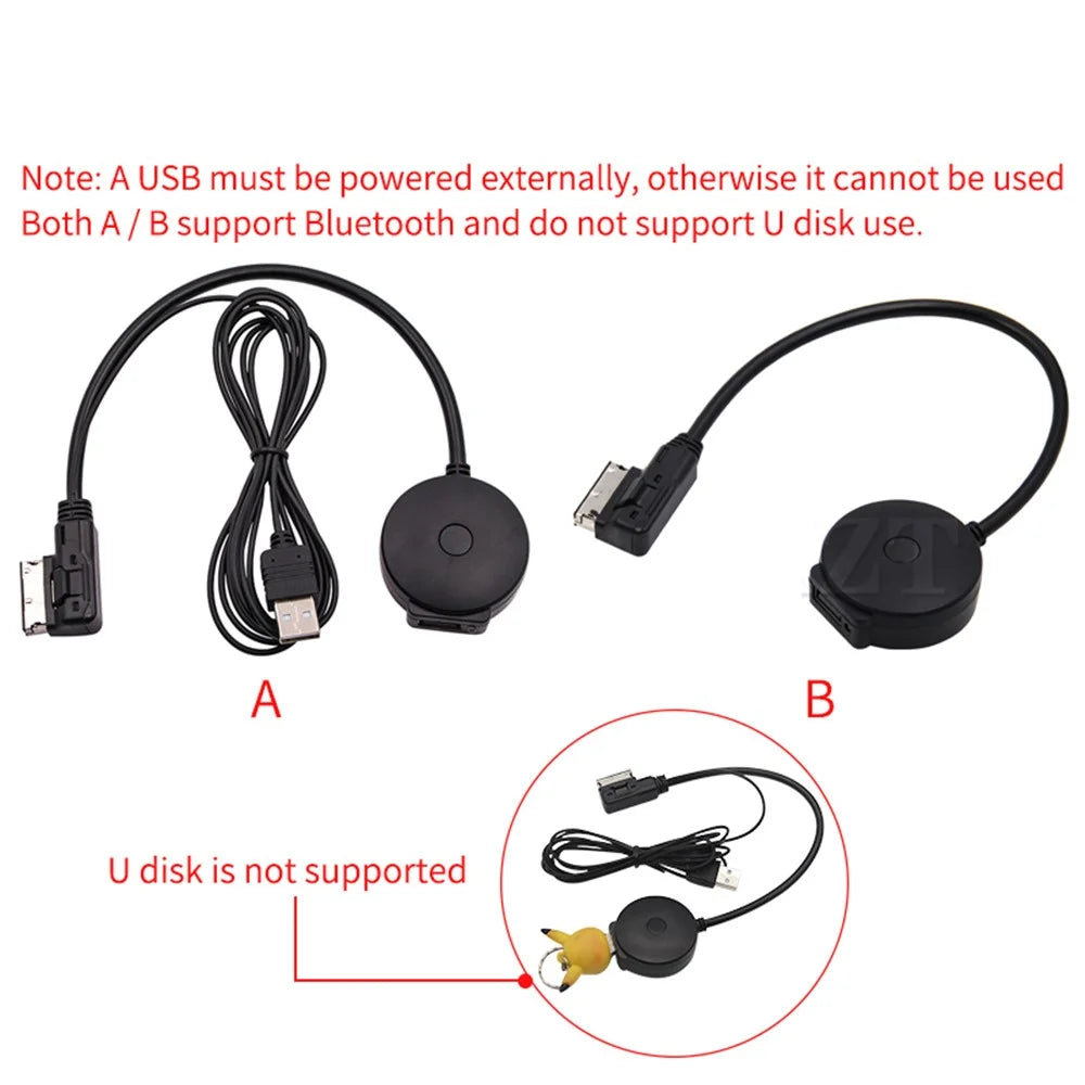 30cm AMI MDI Audio Aux USB Female Wireless Bluetooth-compatible 4.0 Adapter Cable for MMI 2G VW Audi A4 A6 Q5 Q7 - 3