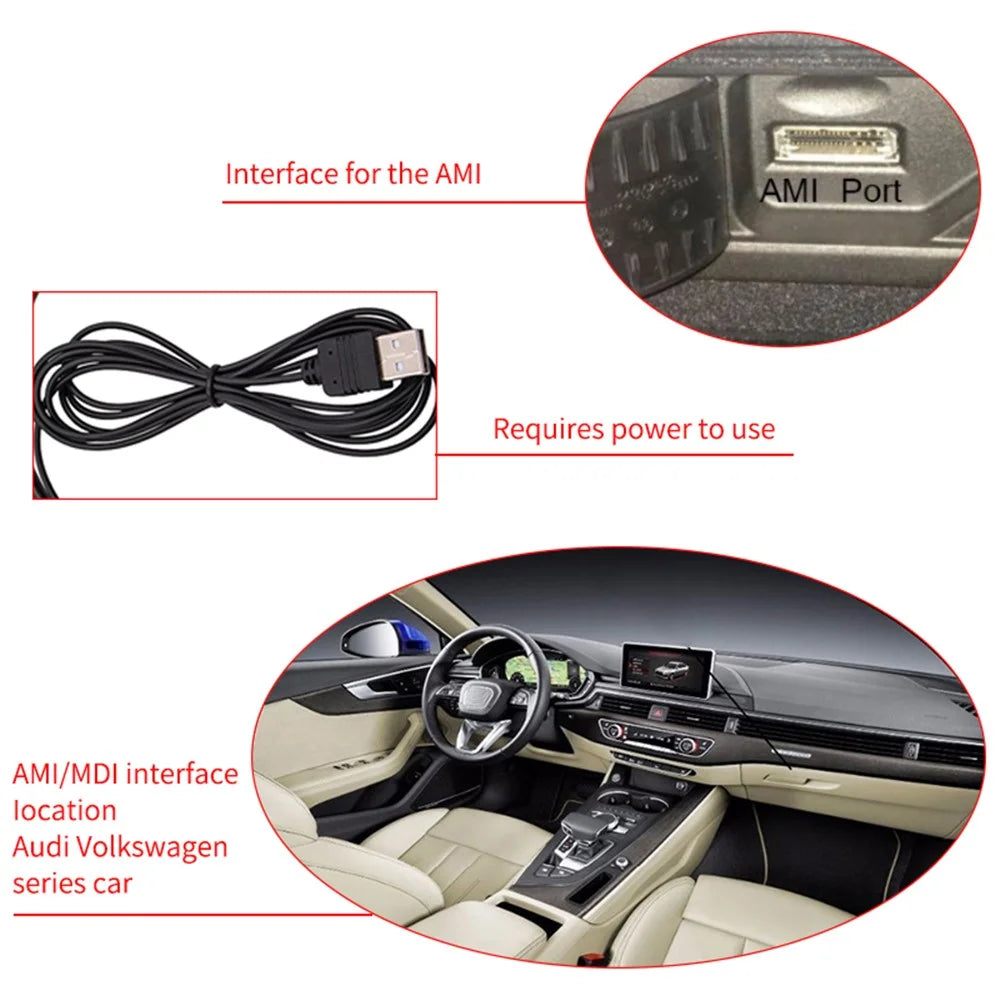 30cm AMI MDI Audio Aux USB Female Wireless Bluetooth-compatible 4.0 Adapter Cable for MMI 2G VW Audi A4 A6 Q5 Q7 - 4