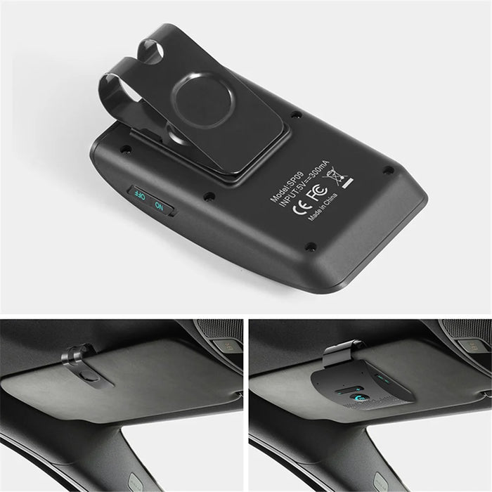 SP09 Visor Bluetooth-compatible 4.2 Hands-free Car Kit Multipoint Speaker Phone Auto Power On/Off - 4