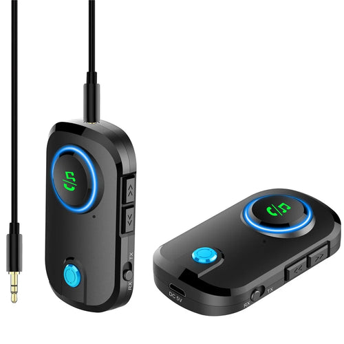 BT-T3 2 in 1 Bluetooth-compatible 5.0 Receiver Transmitter 3.5mm Aux Car Wireless Audio Adapter for Speaker PC TV Headphones - 1