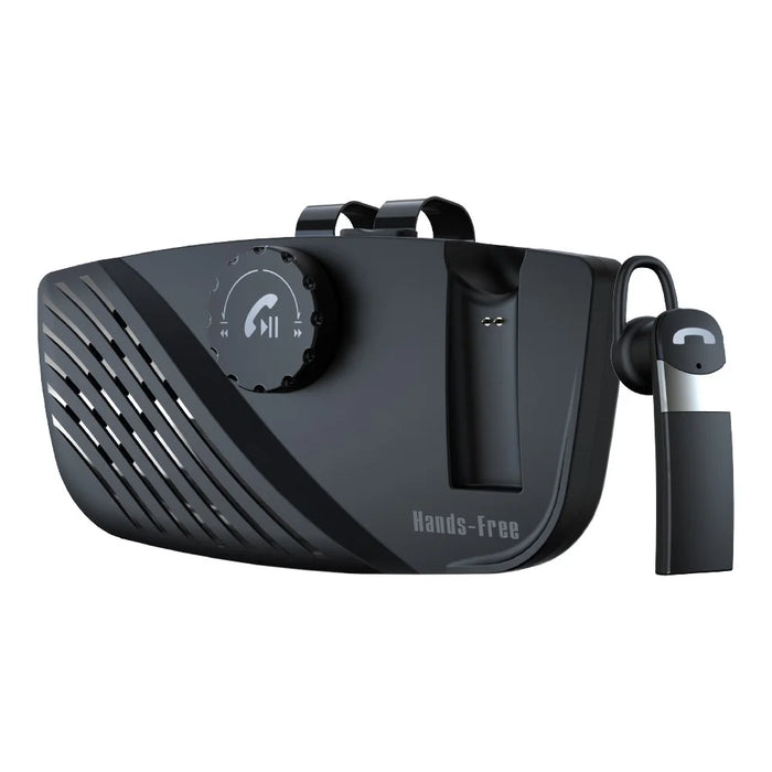 SP16 2 in 1 Portable Sun Visor Hands-free Bluetooth-compatible Speakerphone Smart Vibration Power ON Wireless Car Kit with Earphone/Back Clip Support for Siri Google Voice Control - 1
