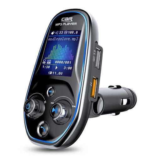 BT29 Color Screen Voltage Detection Dual USB Car Bluetooth-compatible MP3 Player FM Transmitter AUX TF QC3.0 Phone Fast Charging Adapter - 1