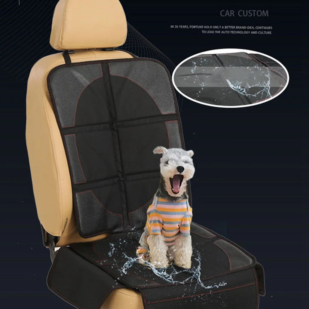 JF004 Waterproof Car Seat Protector for Child Car Seat and Pets, Soft Seat Protection Pad with Storage Pocket - Circle - 3