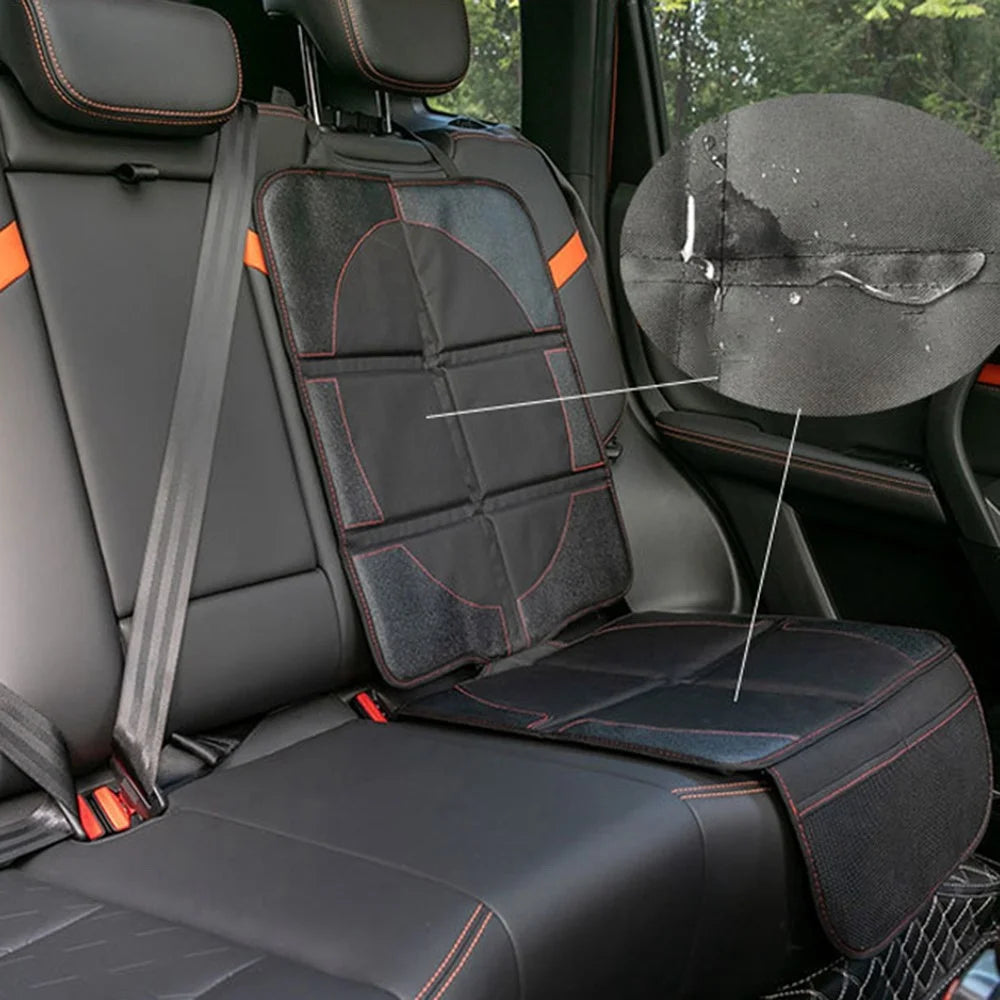 JF004 Waterproof Car Seat Protector for Child Car Seat and Pets, Soft Seat Protection Pad with Storage Pocket - Circle - 4