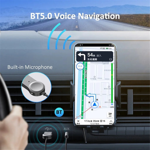 LOHEE S-27 Bluetooth-compatible 5.0 Receiver with Microphone Bluetooth-compatible Wireless Audio Adapter AUX Adapter - 2