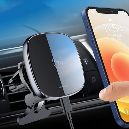 LOHEE W-26 Car Magnetic Wireless Charger Air Vent 15W Fast Charging Station Phone Holder 360-degree Rotating for iPhone 12/13 Series - 2