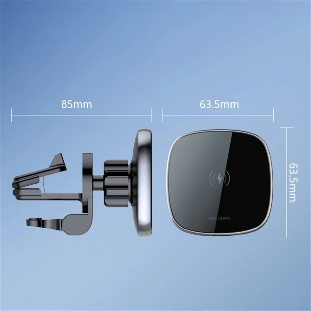 LOHEE W-26 Car Magnetic Wireless Charger Air Vent 15W Fast Charging Station Phone Holder 360-degree Rotating for iPhone 12/13 Series - 6
