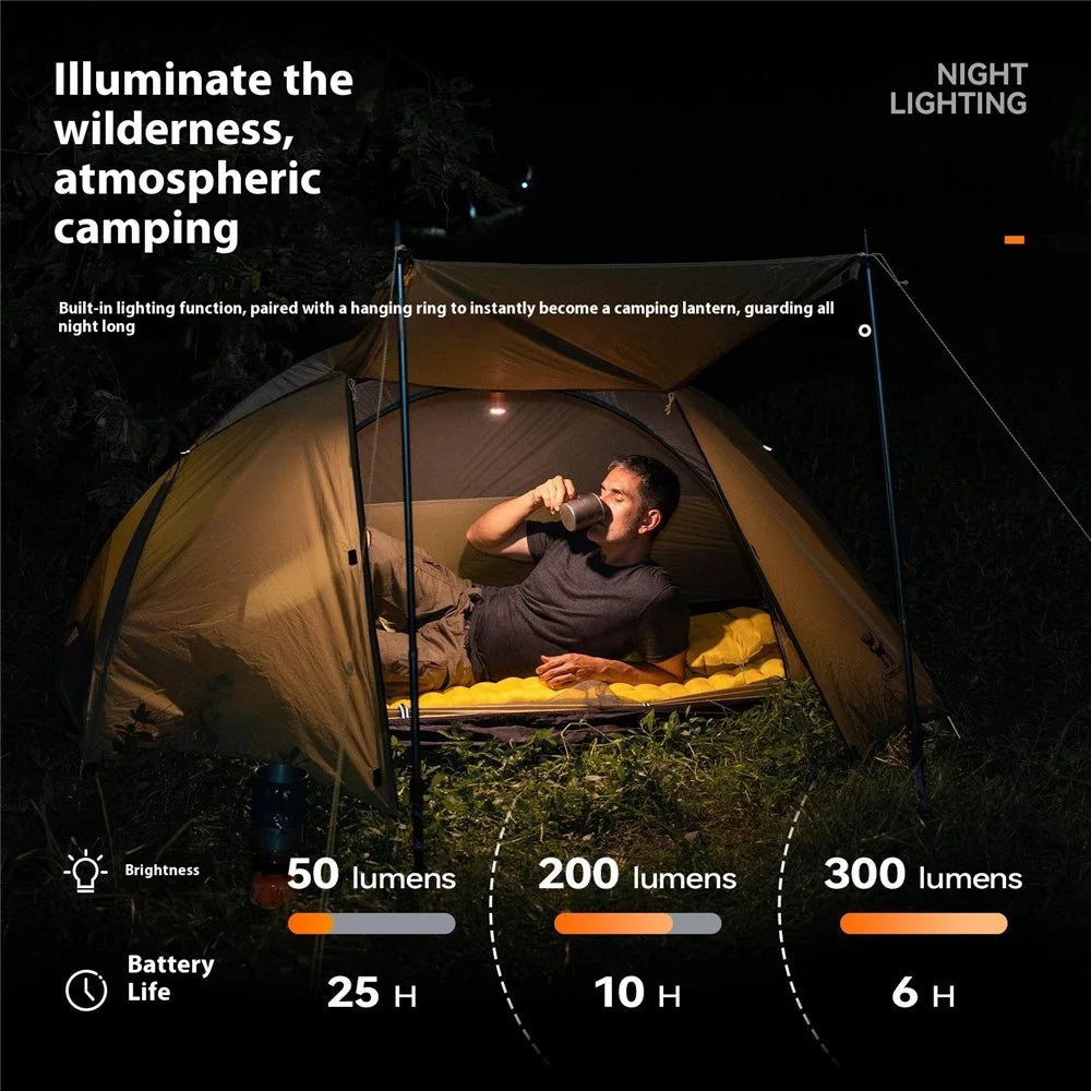 QUNATURE Outdoor Mini Electric Air Pump Magnetic Camping Hanging Lamp Swimming Ring Air Mattress Inflator - Orange - 4