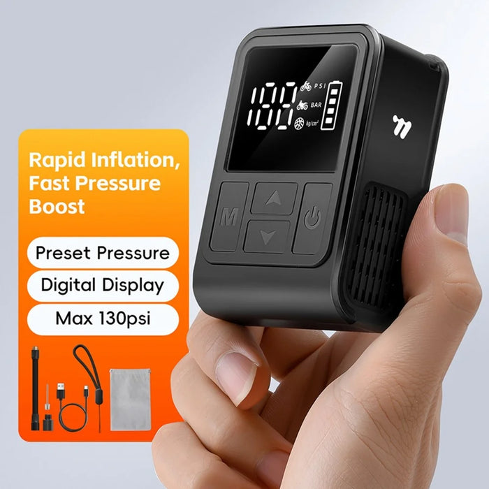 WEST BIKING YP0711196 High Pressure Electric Bike Pump Digital Display Portable Air Compressor for Bicycle Motorcycle Car - Black - 2
