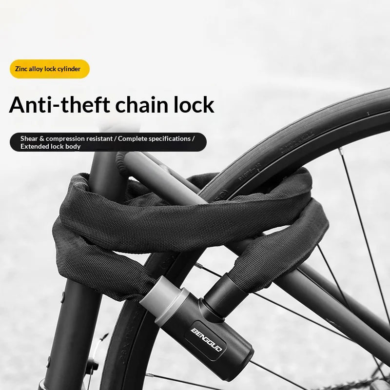 BENGGUO Anti Theft Bike Chain Lock for Bicycle/Motorcycle/Electric Scooter Portable Zinc Alloy Core Security Lock - 6x900mm - 5