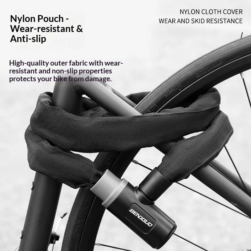 BENGGUO Anti Theft Bike Chain Lock for Bicycle/Motorcycle/Electric Scooter Portable Zinc Alloy Core Security Lock - 6x900mm - 7