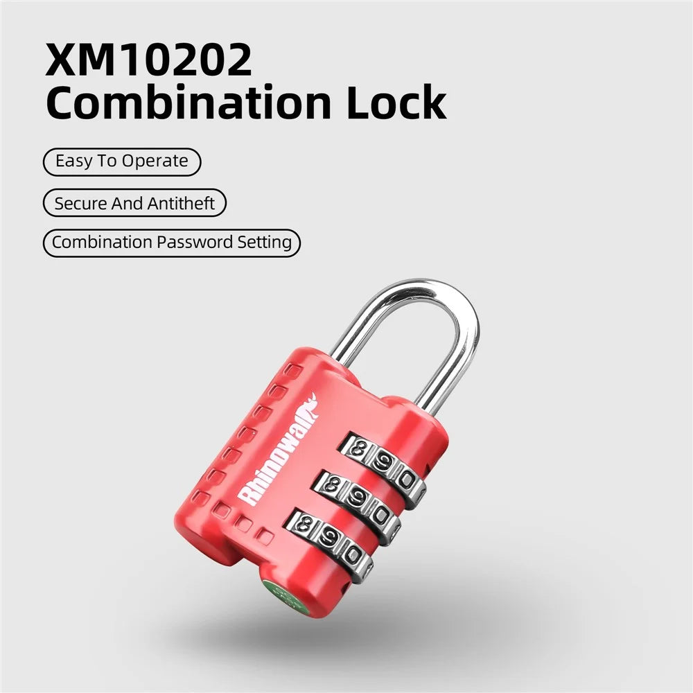 RHINOWALK XM10202 3-digit Combination Lock for Motorcycle Bag Zinc Alloy Anti-Theft Luggage Lock - 2