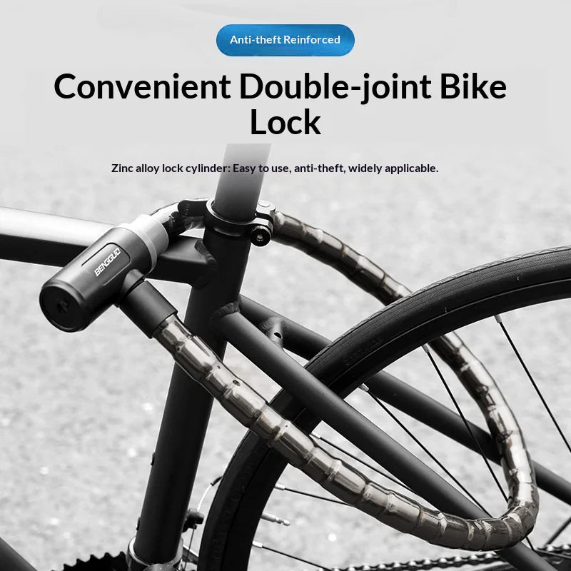BENGGUO For Mountain / Road / Electric Bike Cable Lock Zinc Alloy Core Anti Theft Security Lock - 22x1000mm - 3