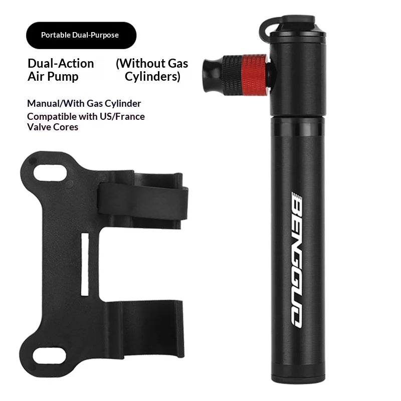 BENGGUO BG-1634 Portable Bike Pump Bicycle Tire Inflator Hand Pump High Pressure 110PSI (No CO2 Gas Cylinder), Black - 3