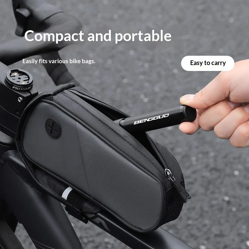 BENGGUO BG-1634 Portable Bike Pump Bicycle Tire Inflator Hand Pump High Pressure 110PSI (No CO2 Gas Cylinder), Black - 5