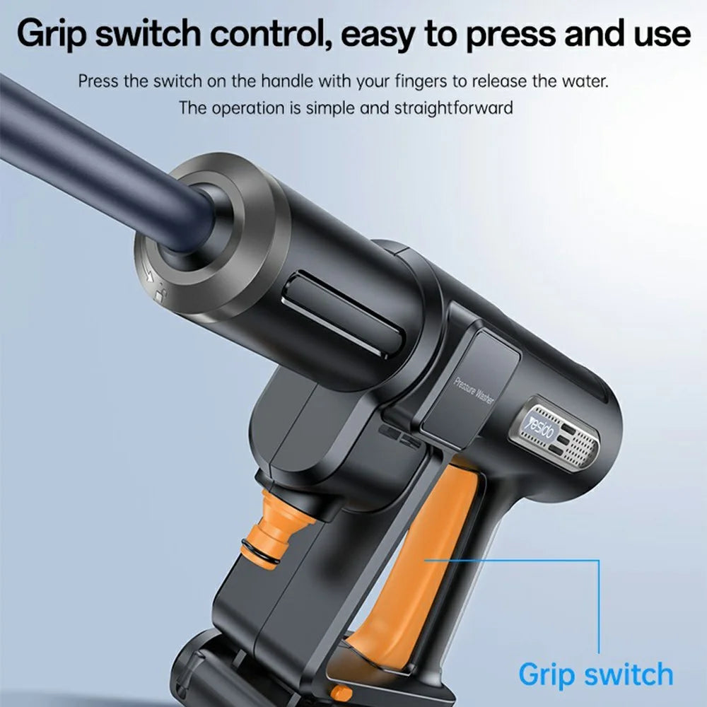 YESIDO VC18 High Pressure Washer Gun 2 Gears Adjustable Cordless Car Cleaner with LED Display - 5