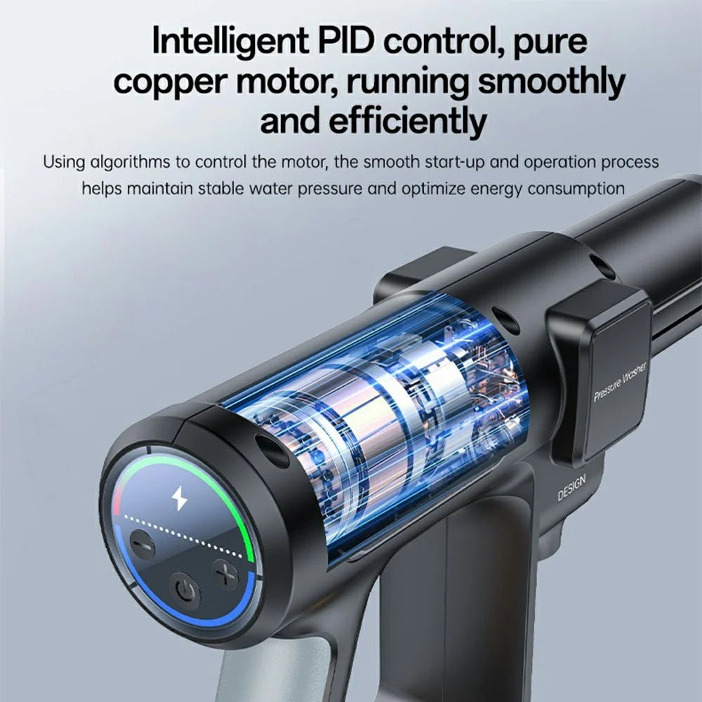 YESIDO VC18 High Pressure Washer Gun 2 Gears Adjustable Cordless Car Cleaner with LED Display - 6
