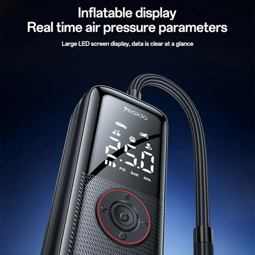 YESIDO VC17 Multi-function Wireless Tire Inflator for Car / Bicycle / Basketball Portable Air Compressor with LED Display - 2
