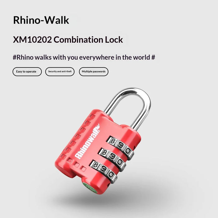 RHINOWALK XM10202 Anti Theft 3 Digit Combination Lock Security Lock for Motorcycle Tank Bag - Red - 2