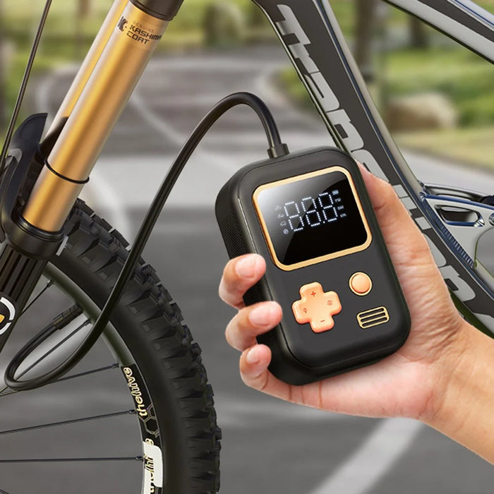 Wireless Car Inflator Pump Intelligent Small Multi-Mode Tire Pump Portable Car Inflator with LED Lighting / Tire Pressure Monitoring - Black - 2