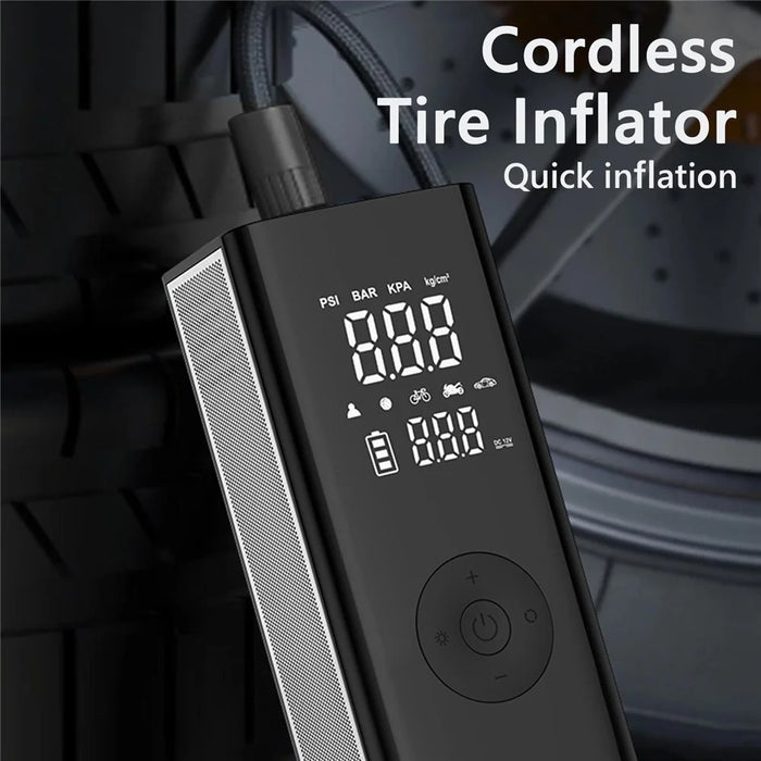 Multifunctional Car Inflator Pump Wireless Intelligent Car Pump Portable Aluminum Alloy 25mm Cylinder Tire Air Pump - 3