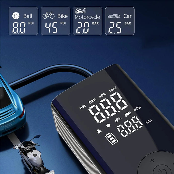 Multifunctional Car Inflator Pump Wireless Intelligent Car Pump Portable Aluminum Alloy 25mm Cylinder Tire Air Pump - 4