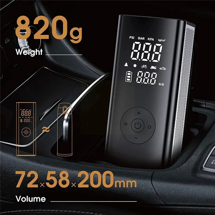 Multifunctional Car Inflator Pump Wireless Intelligent Car Pump Portable Aluminum Alloy 25mm Cylinder Tire Air Pump - 6