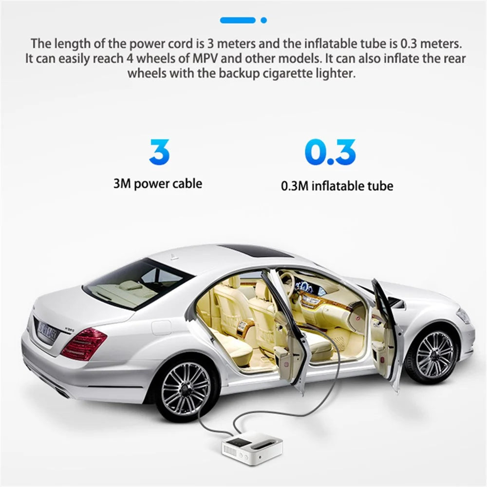 995 LCD Screen Car High Pressure Tyre Inflator Electric Tire Air Pump with LED Light - 4
