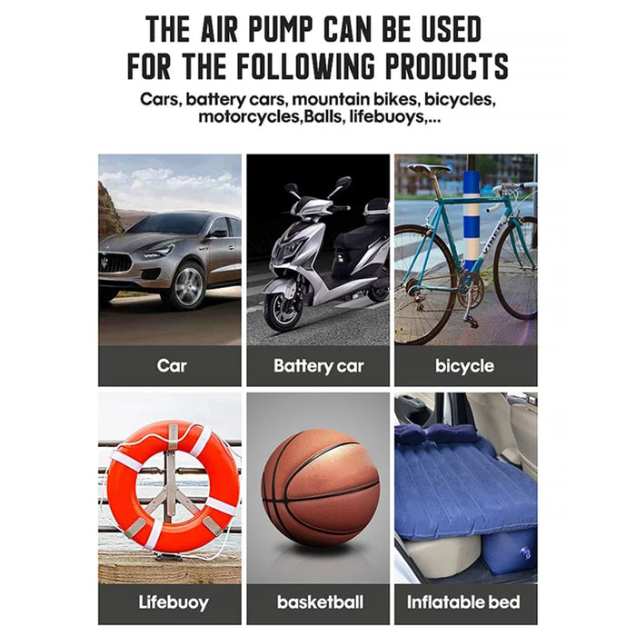 CARSUN c1808 Cordless Tire Inflator Digital Display Portable Air Compressor with LED Light for Motorcycle Bicycle - 6