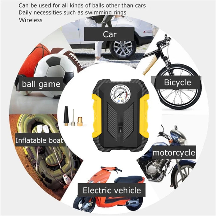 CARSUN c1399 Tire Inflator Portable Car Air Compressor 150PSI Tire Pump with Pressure Gauge and LED Light - 5