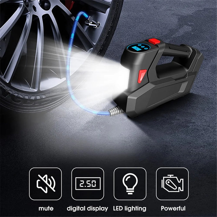 CARSUN c2814 Cordless Car Air Pump Smart Digital Display Auto Tire Air Compressor with LED Light - 2