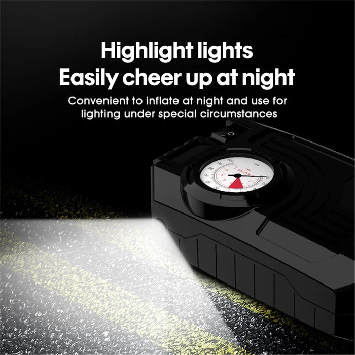 CARSUN C3011 Car Air Compressor 12V Portable Electric Car Tire Inflator Pump with Tyre Pressure Gauge / LED Light - 6