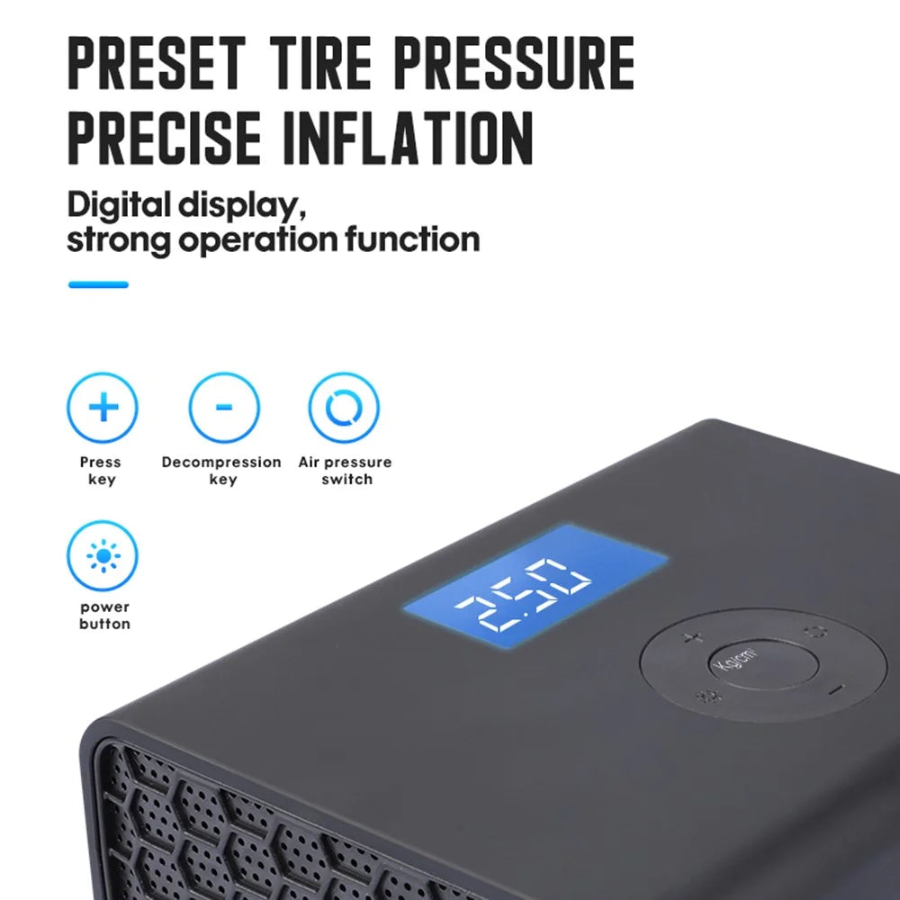 CARSUN C1752 Car Tyre Inflator Digital Display 12V Electric Air Tire Pump Quick Inflation Car Air Compressor - 3