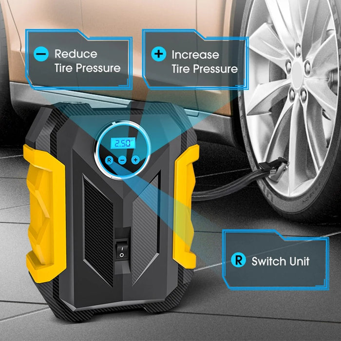 CARSUN C1399 Digital Tire Inflator Portable Car Air Compressor Inflation Pump with LED Light - 4