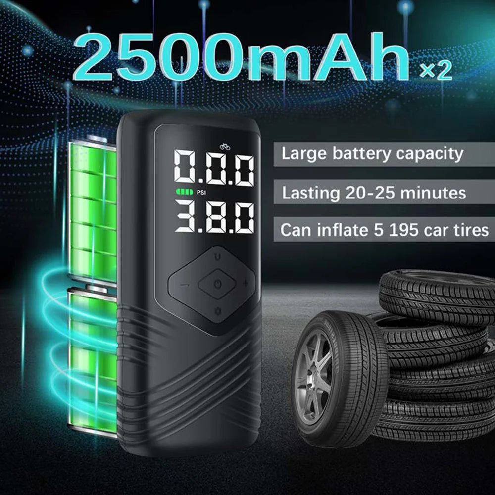 AERMOTOR Wireless Smart Car Air Pump Portable Flashlight Rechargeable Inflator for SUV Tire - 2