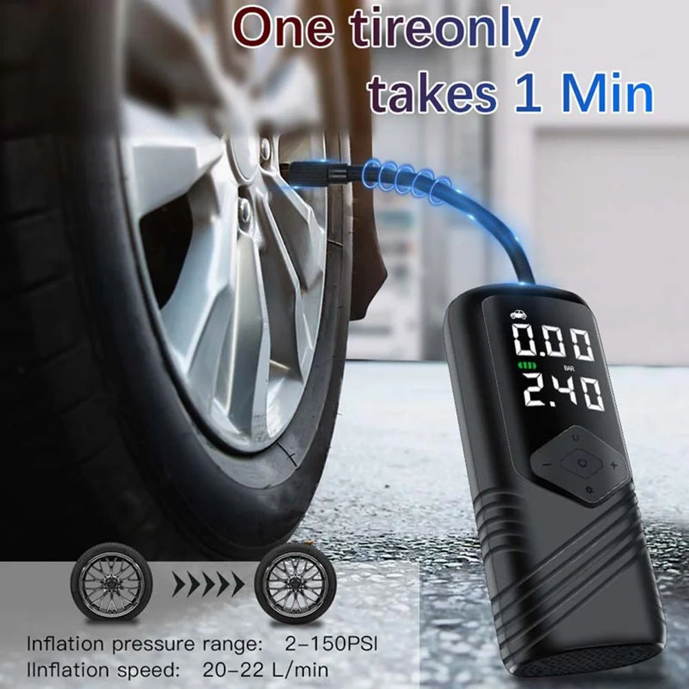 AERMOTOR Wireless Smart Car Air Pump Portable Flashlight Rechargeable Inflator for SUV Tire - 3