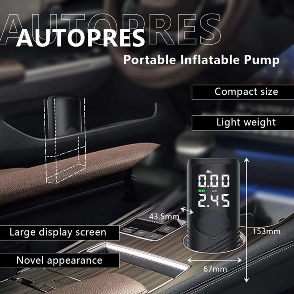 AERMOTOR Wireless Smart Car Air Pump Portable Flashlight Rechargeable Inflator for SUV Tire - 4