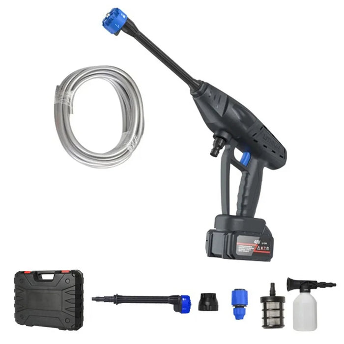 8103 Household Electric Car Washing Machine 48VH 12000mAh Car Water Gun with Sprayer Nozzle - Black / US Plug - 1