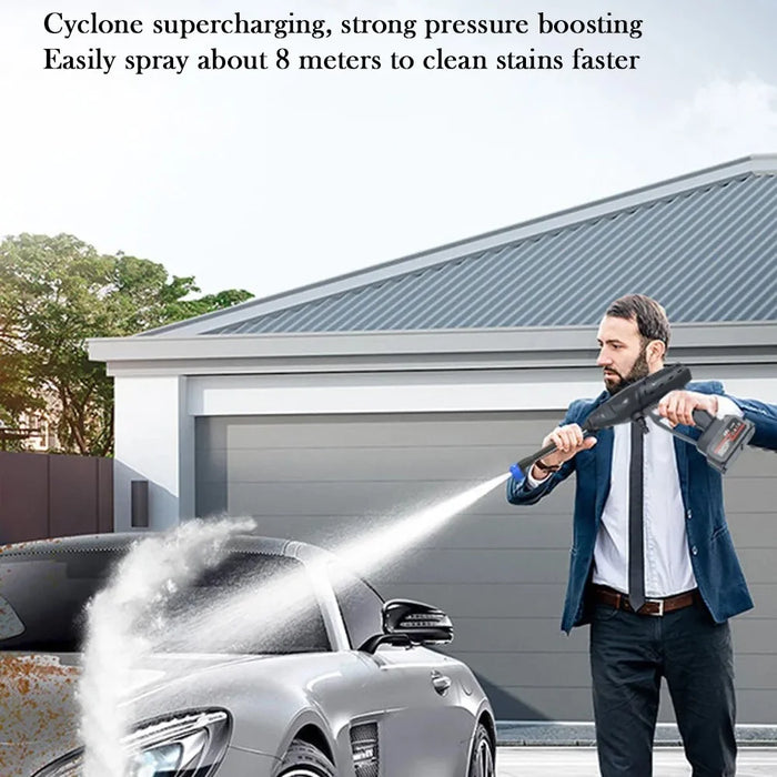 8103 Household Electric Car Washing Machine 48VH 12000mAh Car Water Gun with Sprayer Nozzle - Black / US Plug - 5