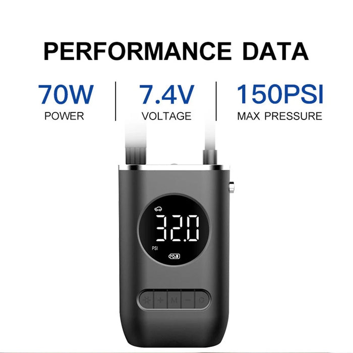 CQB-3668 Inflatable Pump Portable Handheld Digital Display Rechargeable Tire Pump with LED Light - 3