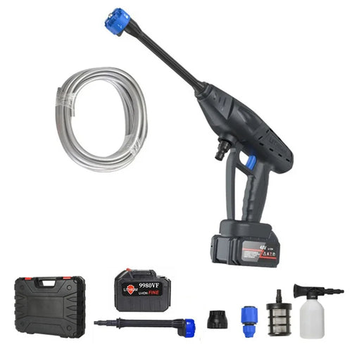 8103 High Pressure Water Gun Electric Car Household Spray Washer Cleaner Washing Machine (Battery: 96VH 18000mAh) - US Plug / Black - 1