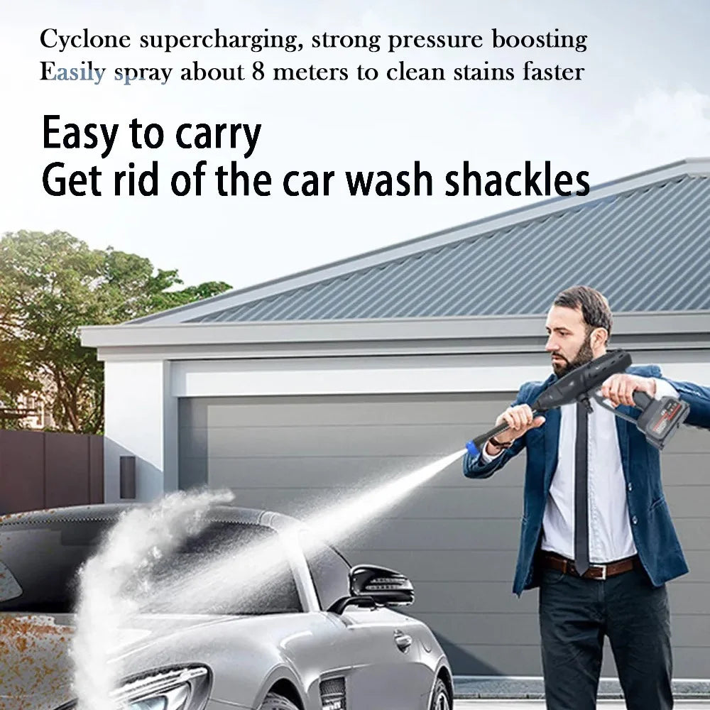 8103 Household Car Cleaning 300W Portable High Pressure Washer Electric Car Wash Water Gun (Battery: 24VH 6000mAh) - US Plug / Black - 3
