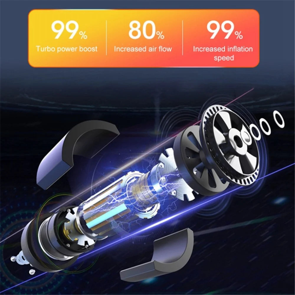 NW01-P Car Tire Inflator Digital Display Portable Cordless Air Inflator (7500mAh Battery, 12V Cigarette Lighter) - 4