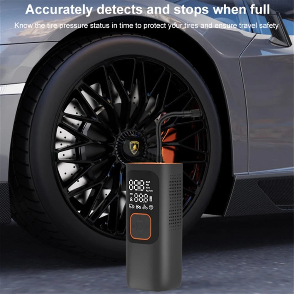 NW01-P Car Tire Inflator Digital Display Portable Cordless Air Inflator (7500mAh Battery, 12V Cigarette Lighter) - 5