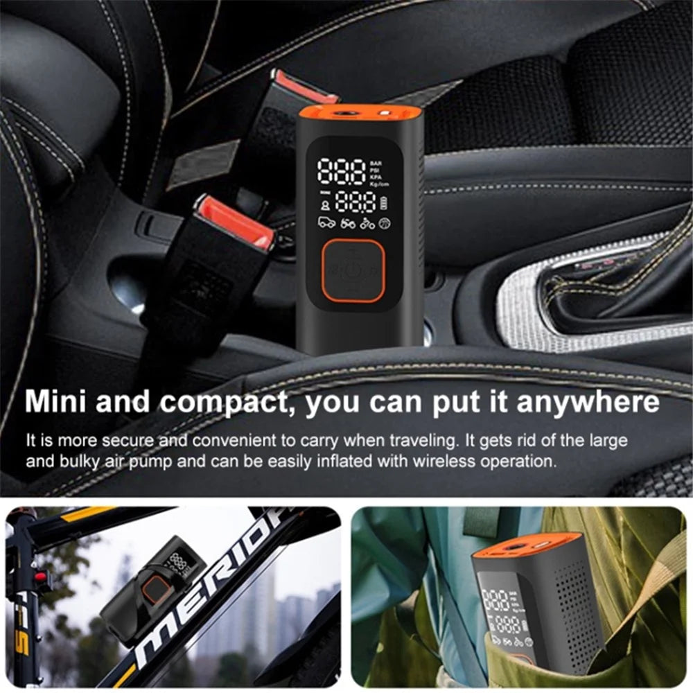 NW01-P Car Tire Inflator Digital Display Portable Cordless Air Inflator (7500mAh Battery, 12V Cigarette Lighter) - 6