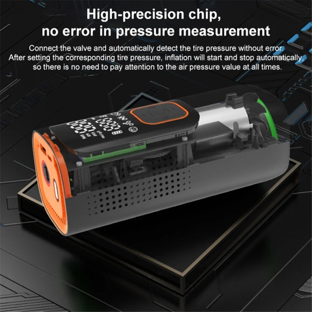 NW01-P Car Tire Inflator Digital Display Portable Cordless Air Inflator (7500mAh Battery, 12V Cigarette Lighter) - 7