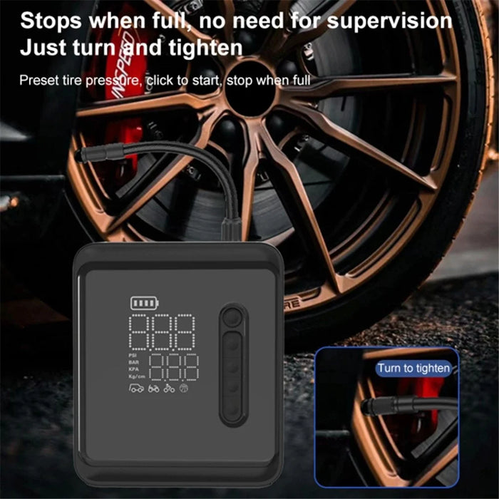 NW05-P Cordless Car Air Pump Inflator Multifunctional Digital Display Tyre Inflator with LED Light - 4